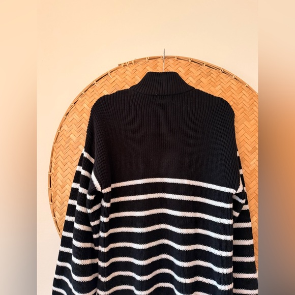 EDIKTED WOMEN BRETONS STRIPE QUARTER ZIP SWEATER NAUTICAL FISHERMANCORE PREPPY - Picture 13 of 16